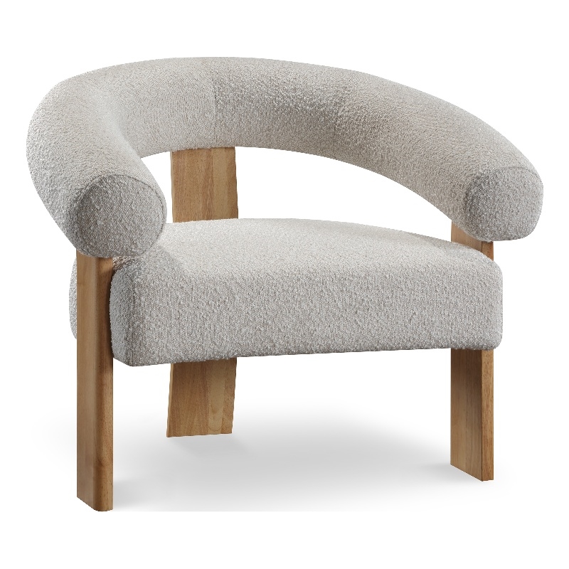 Meridian Furniture Winston Cream Boucle Fabric Accent Chair