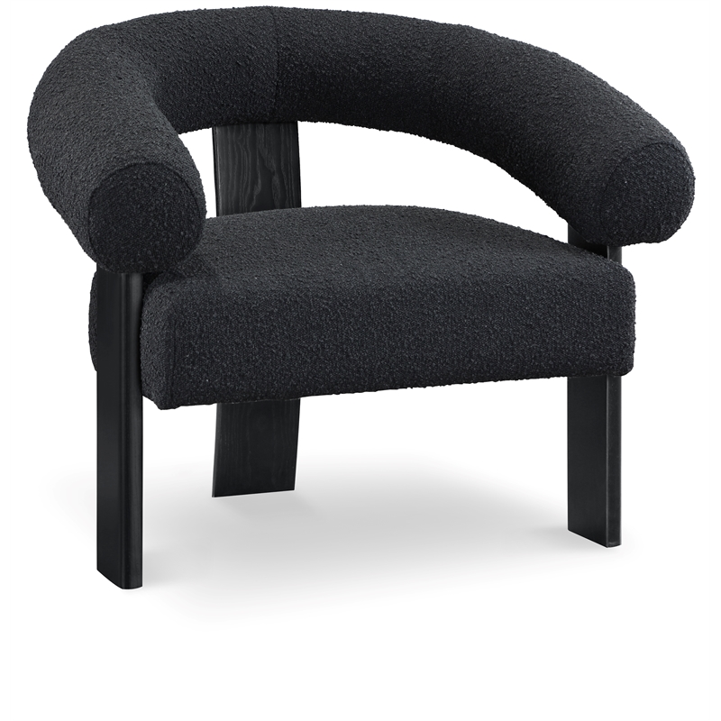 Meridian Furniture Winston Black Boucle Fabric Accent Chair
