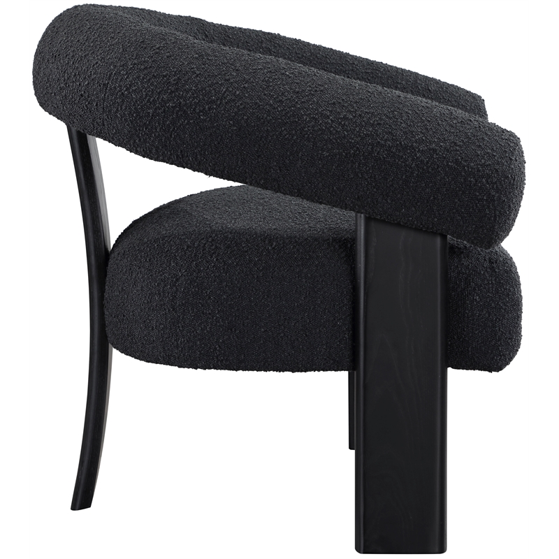 Meridian Furniture Winston Black Boucle Fabric Accent Chair