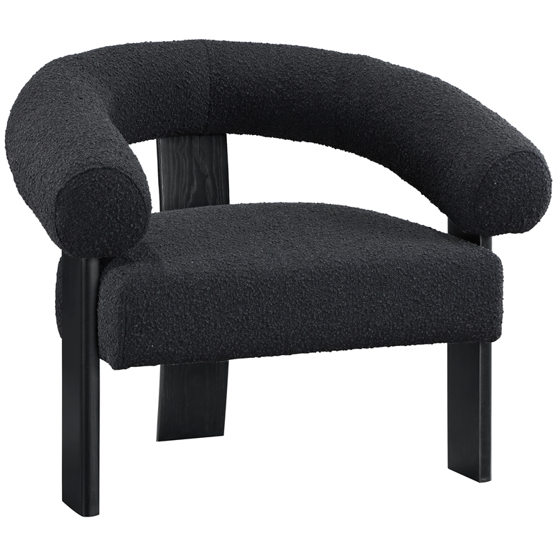 Meridian Furniture Winston Black Boucle Fabric Accent Chair