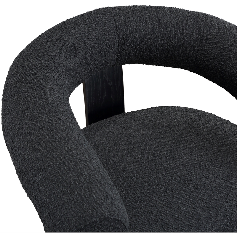 Meridian Furniture Winston Black Boucle Fabric Accent Chair
