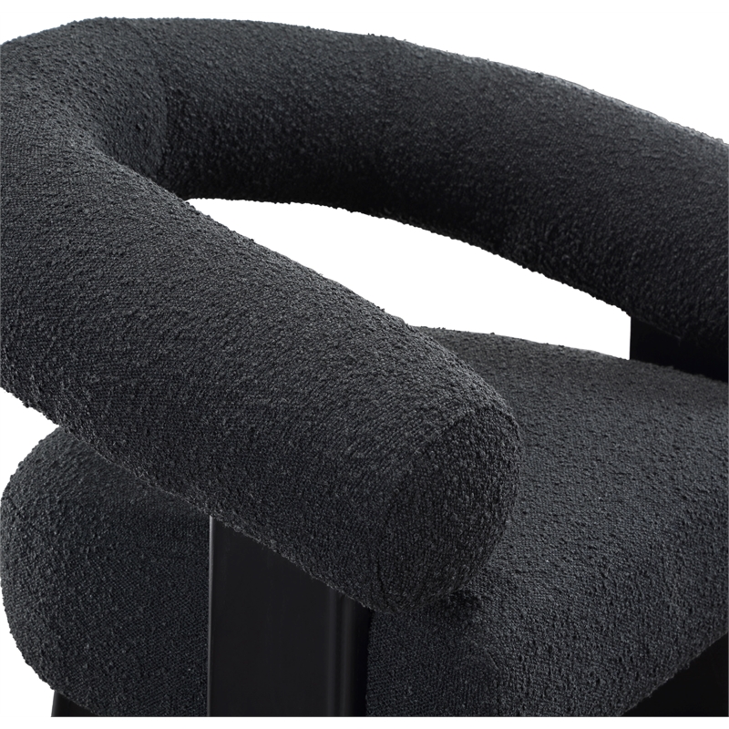 Meridian Furniture Winston Black Boucle Fabric Accent Chair