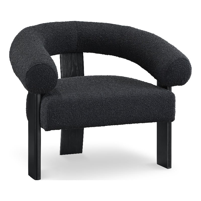 Meridian Furniture Winston Black Boucle Fabric Accent Chair