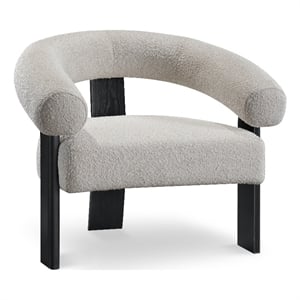 Meridian Furniture Winston Cream Boucle Fabric Accent Chair