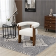 Meridian Furniture Barrel Cream Boucle Fabric Dining Chair