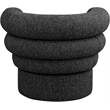 Meridian Furniture Valentina Black Linen Textured Fabric Accent Swivel Chair