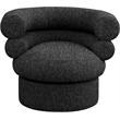 Meridian Furniture Valentina Black Linen Textured Fabric Accent Swivel Chair