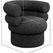 Meridian Furniture Valentina Black Linen Textured Fabric Accent Swivel Chair