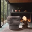 Meridian Furniture Valentina Brown Linen Textured Fabric Accent Swivel Chair
