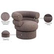 Meridian Furniture Valentina Brown Linen Textured Fabric Accent Swivel Chair