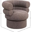 Meridian Furniture Valentina Brown Linen Textured Fabric Accent Swivel Chair