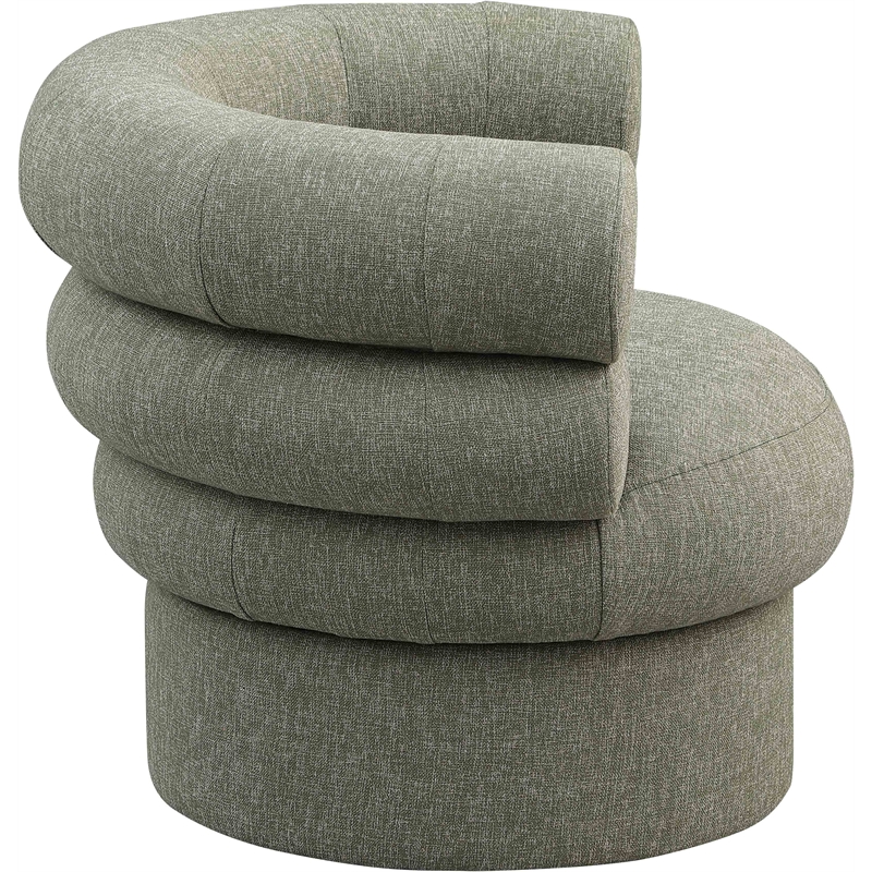 Meridian Furniture Valentina Green Linen Textured Fabric Accent Swivel Chair