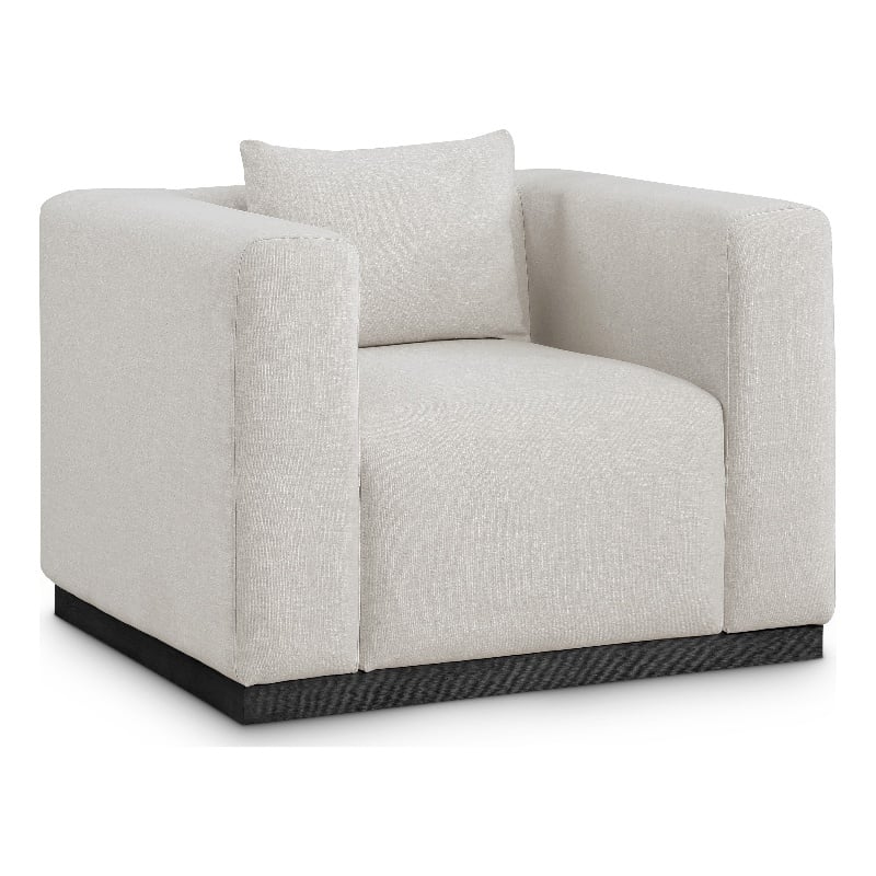 Meridian Furniture Alfie Beige Linen Textured Fabic Chair