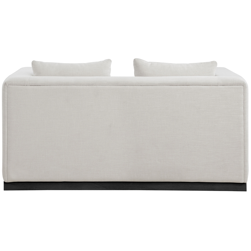 Meridian Furniture Alfie Beige Linen Textured Fabic Loveseat