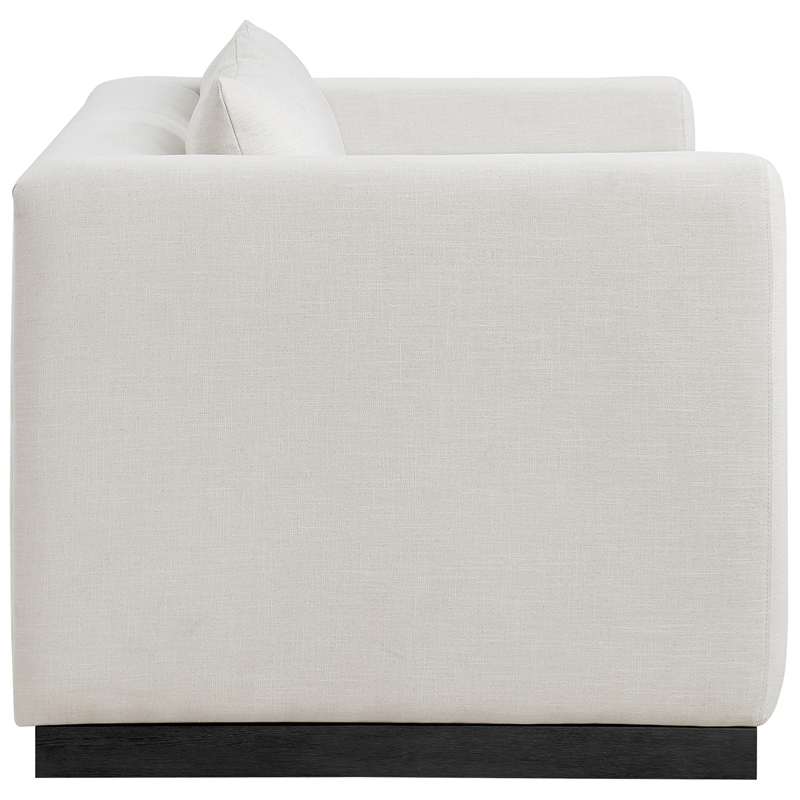 Meridian Furniture Alfie Beige Linen Textured Fabic Loveseat