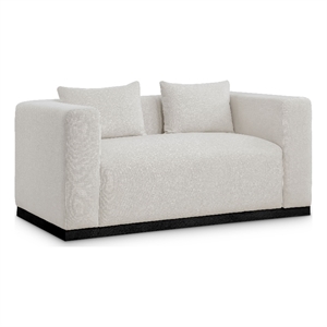 Meridian Furniture Alfie Beige Linen Textured Fabic Loveseat
