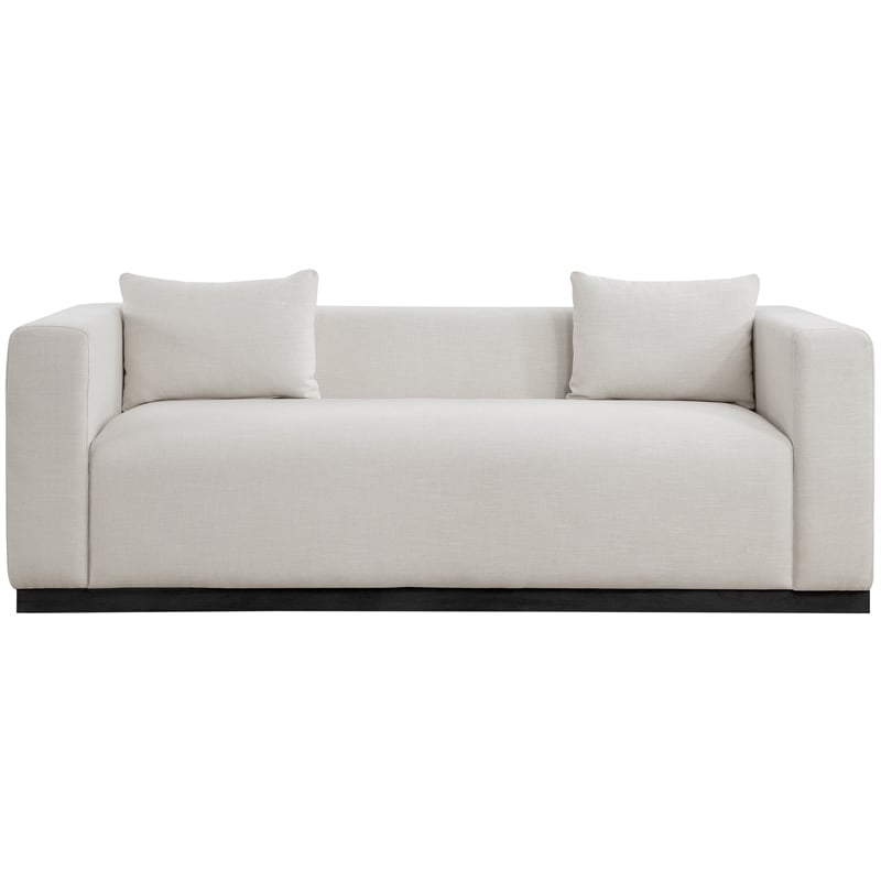 Meridian Furniture Alfie Beige Linen Textured Fabic Sofa
