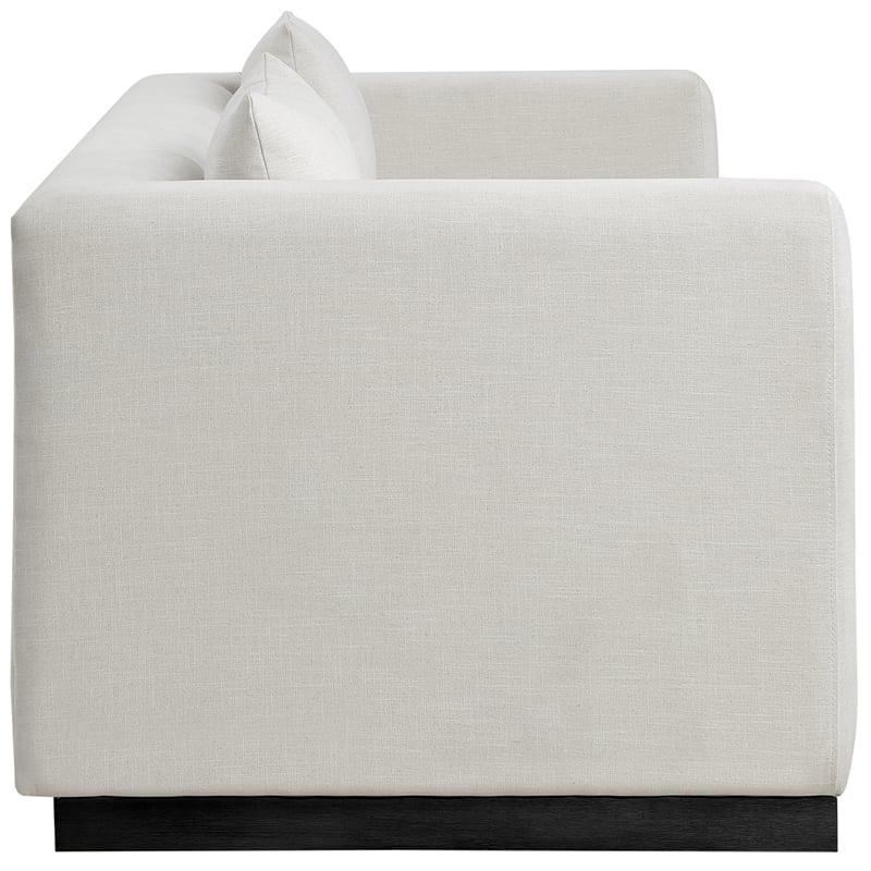 Meridian Furniture Alfie Beige Linen Textured Fabic Sofa