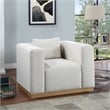 Meridian Furniture Alfie Cream Linen Textured Fabic Chair