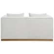 Meridian Furniture Alfie Cream Linen Textured Fabic Loveseat