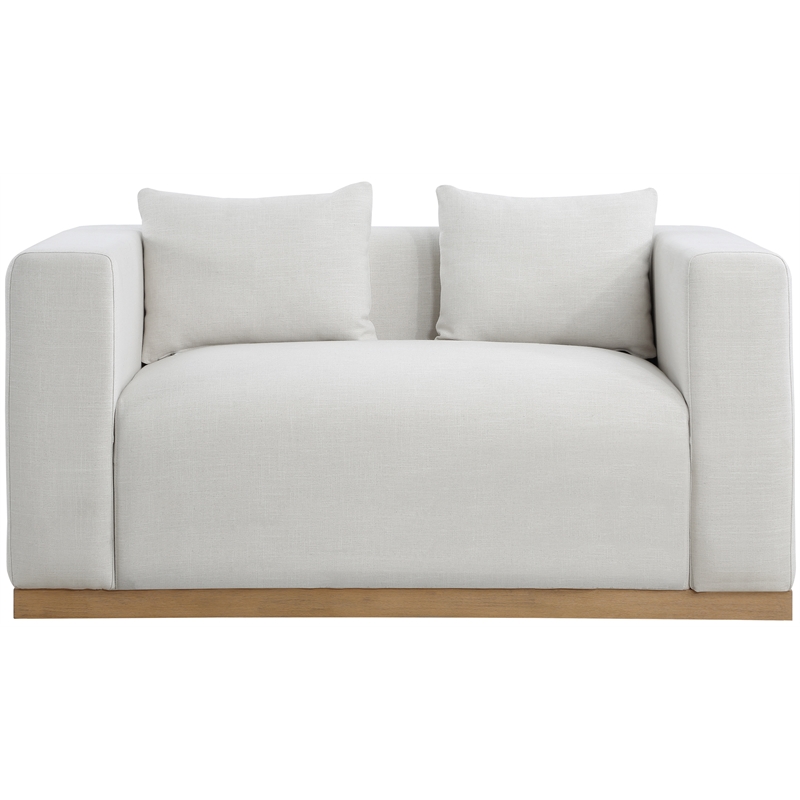 Meridian Furniture Alfie Cream Linen Textured Fabic Loveseat