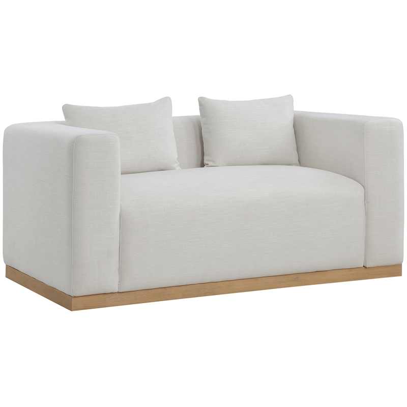 Meridian Furniture Alfie Cream Linen Textured Fabic Loveseat