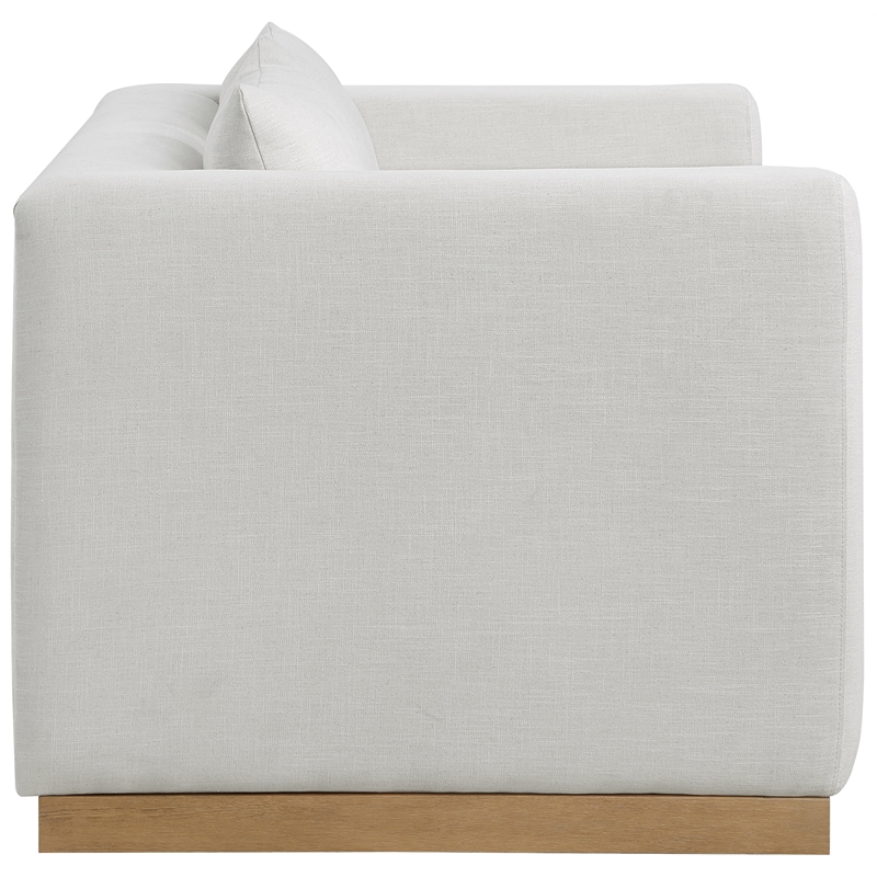 Meridian Furniture Alfie Cream Linen Textured Fabic Loveseat