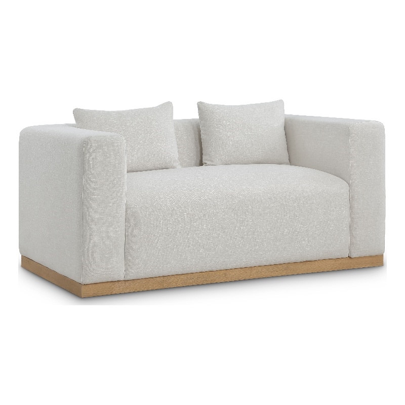 Meridian Furniture Alfie Cream Linen Textured Fabic Loveseat