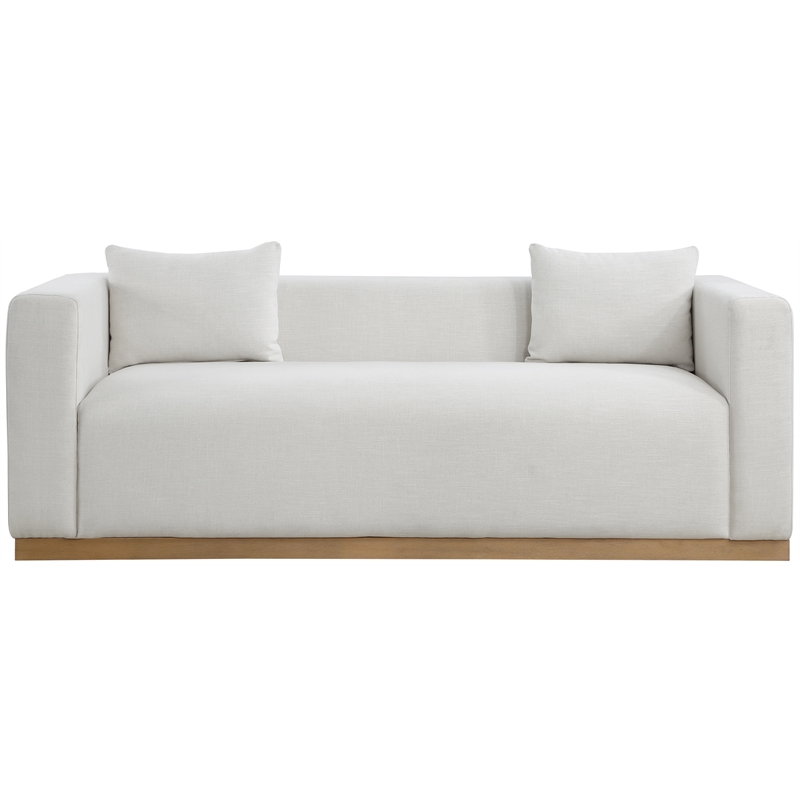 Meridian Furniture Alfie Cream Linen Textured Fabic Sofa