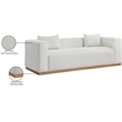 Meridian Furniture Alfie Cream Linen Textured Fabic Sofa