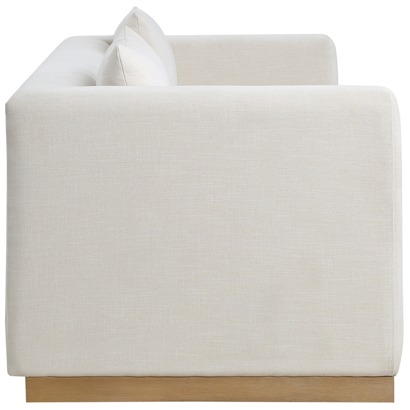 Meridian Furniture Alfie Cream Linen Textured Fabic Sofa