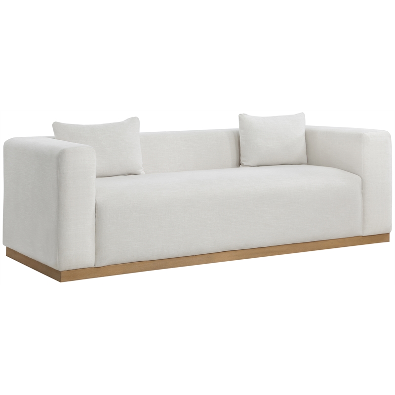 Meridian Furniture Alfie Cream Linen Textured Fabic Sofa