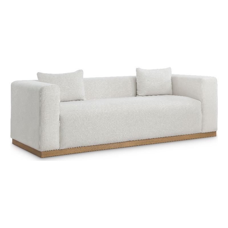 Meridian Furniture Alfie Cream Linen Textured Fabic Sofa