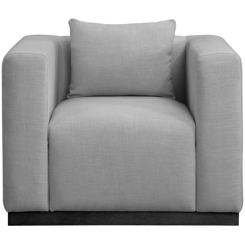 Meridian Furniture Alfie Grey Linen Textured Fabic Chair