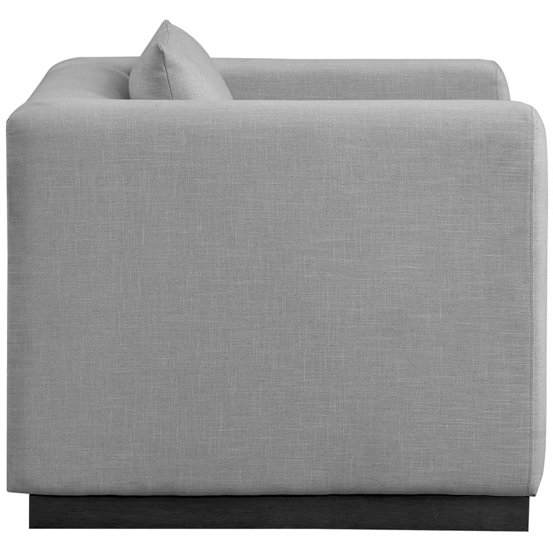 Meridian Furniture Alfie Grey Linen Textured Fabic Chair