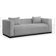 Meridian Furniture Alfie Grey Linen Textured Fabic Sofa