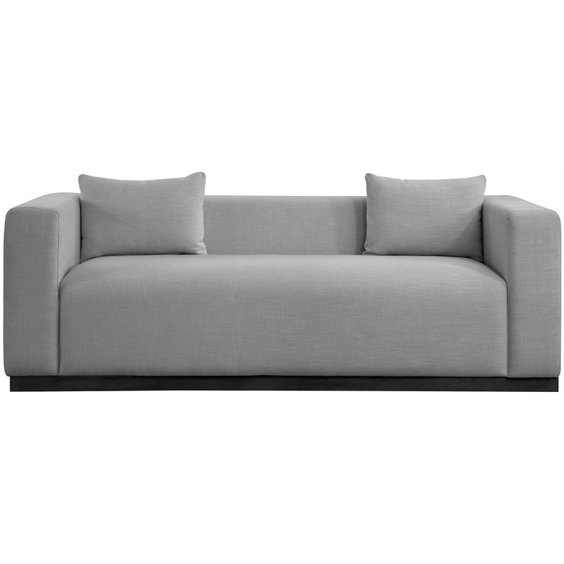 Meridian Furniture Alfie Grey Linen Textured Fabic Sofa
