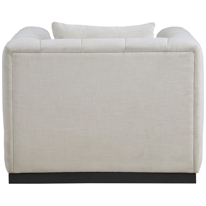 Meridian Furniture Lucia Beige Linen Textured Fabric Chair