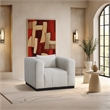 Meridian Furniture Lucia Beige Linen Textured Fabric Chair