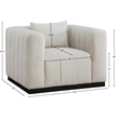Meridian Furniture Lucia Beige Linen Textured Fabric Chair