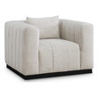 Meridian Furniture Lucia Beige Linen Textured Fabric Chair