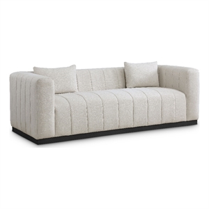 Meridian Furniture Lucia Beige Linen Textured Fabric Sofa
