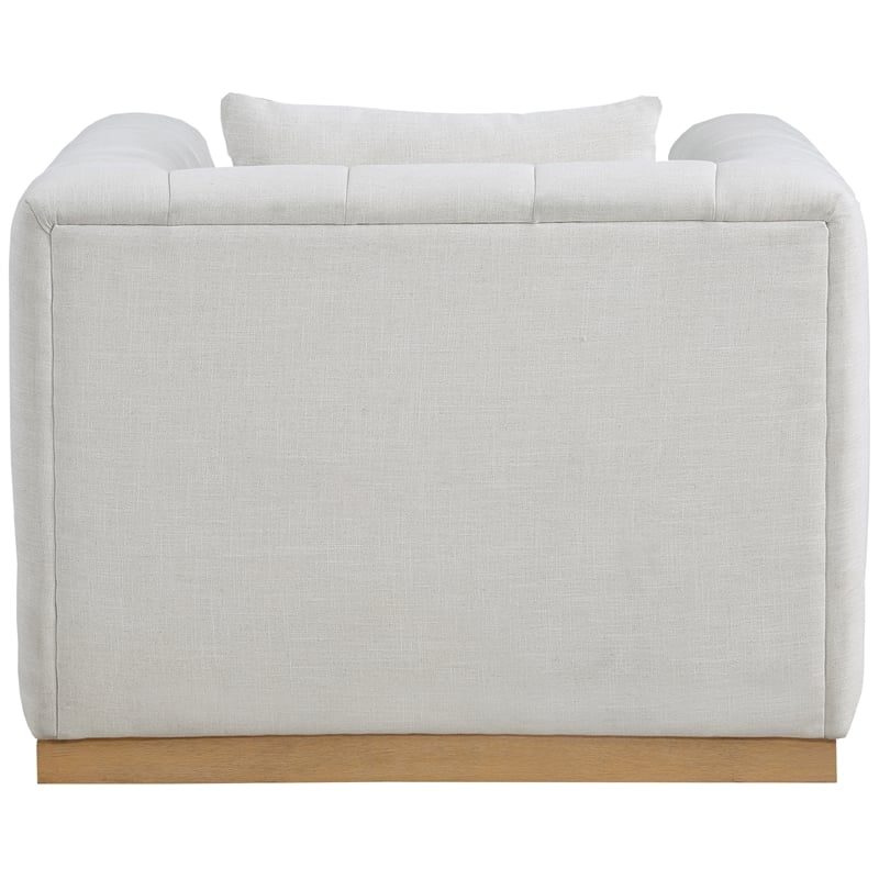 Meridian Furniture Lucia Cream Linen Textured Fabric Chair
