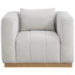Meridian Furniture Lucia Cream Linen Textured Fabric Chair