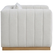 Meridian Furniture Lucia Cream Linen Textured Fabric Chair