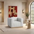 Meridian Furniture Lucia Cream Linen Textured Fabric Chair
