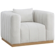Meridian Furniture Lucia Cream Linen Textured Fabric Chair