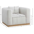 Meridian Furniture Lucia Cream Linen Textured Fabric Chair