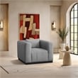 Meridian Furniture Lucia Grey Linen Textured Fabric Chair
