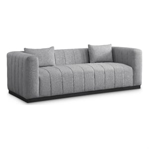 Meridian Furniture Lucia Grey Linen Textured Fabric Sofa